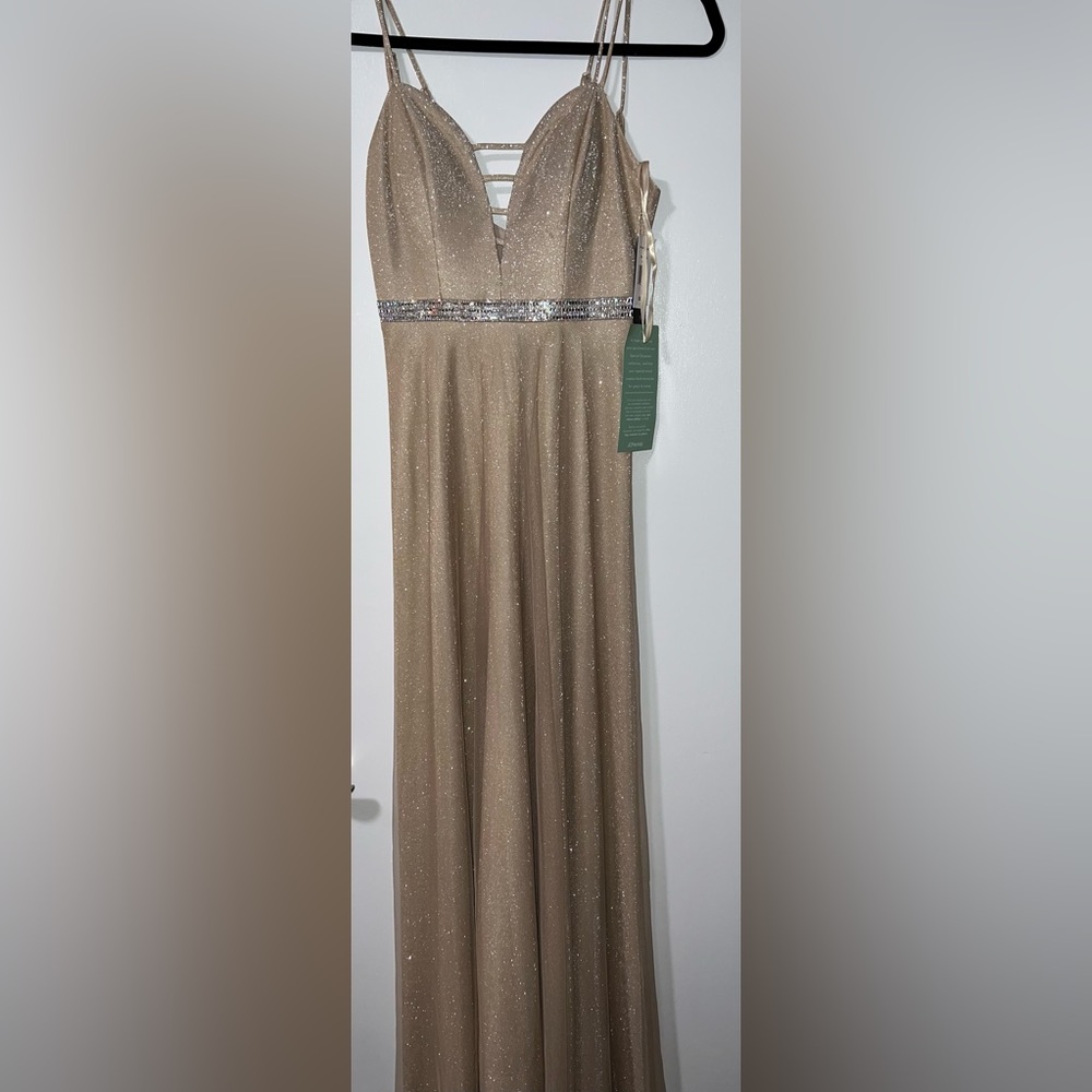 City triangles blush/silver formal dress
